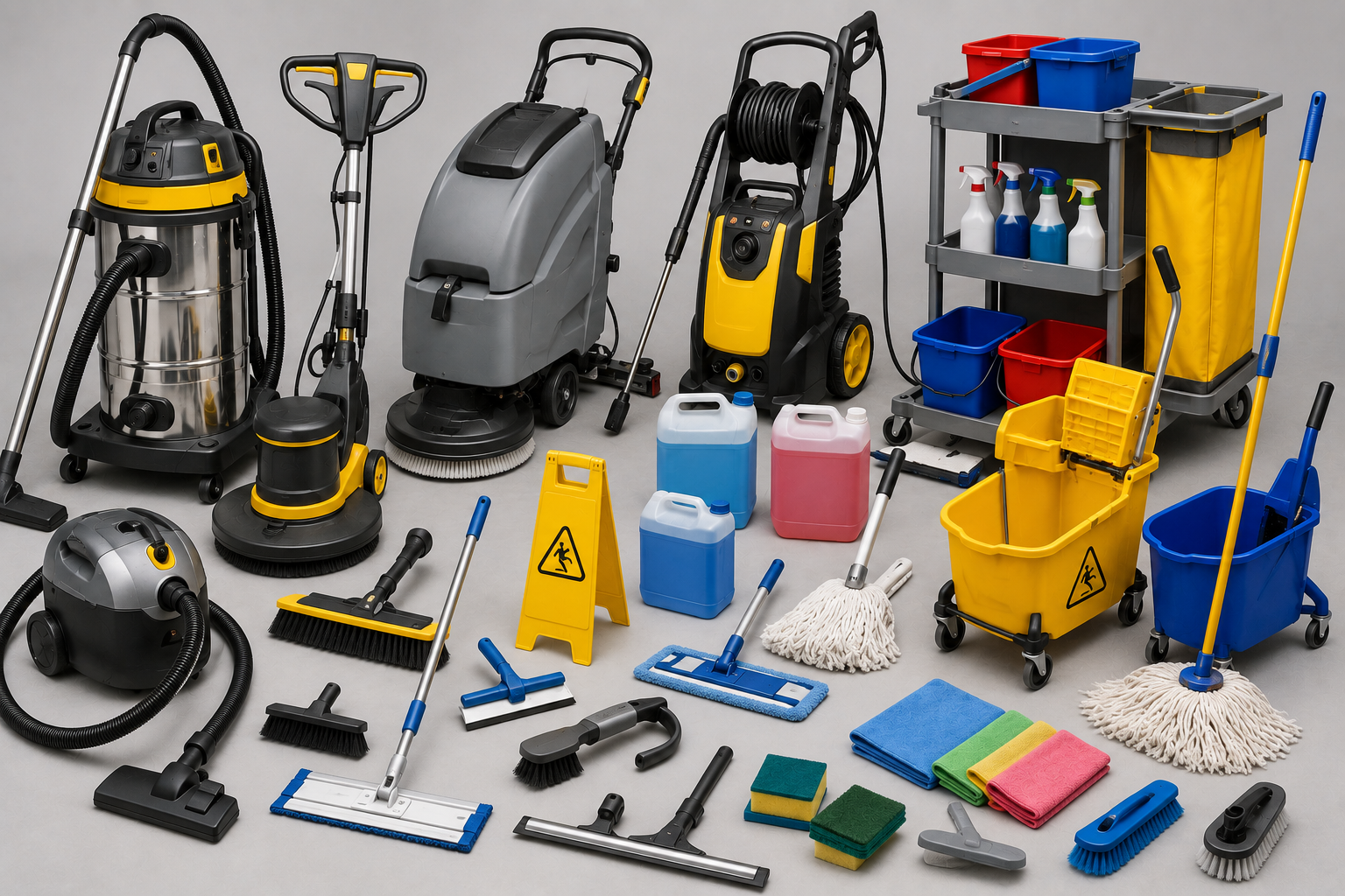 Cleaning Equipment - Vacuum cleaners, pressure washers, and scrubbers